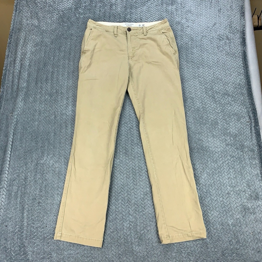 Abercrombie & Fitch Pants Men's 31x32 (Fits 31x30) Beige Khaki Chino Straight